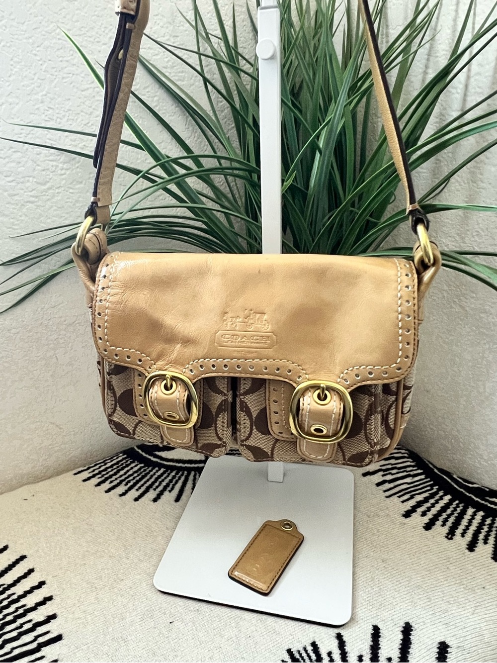 COACH Bleecker Signature Double Pocket Flap Bag 12502